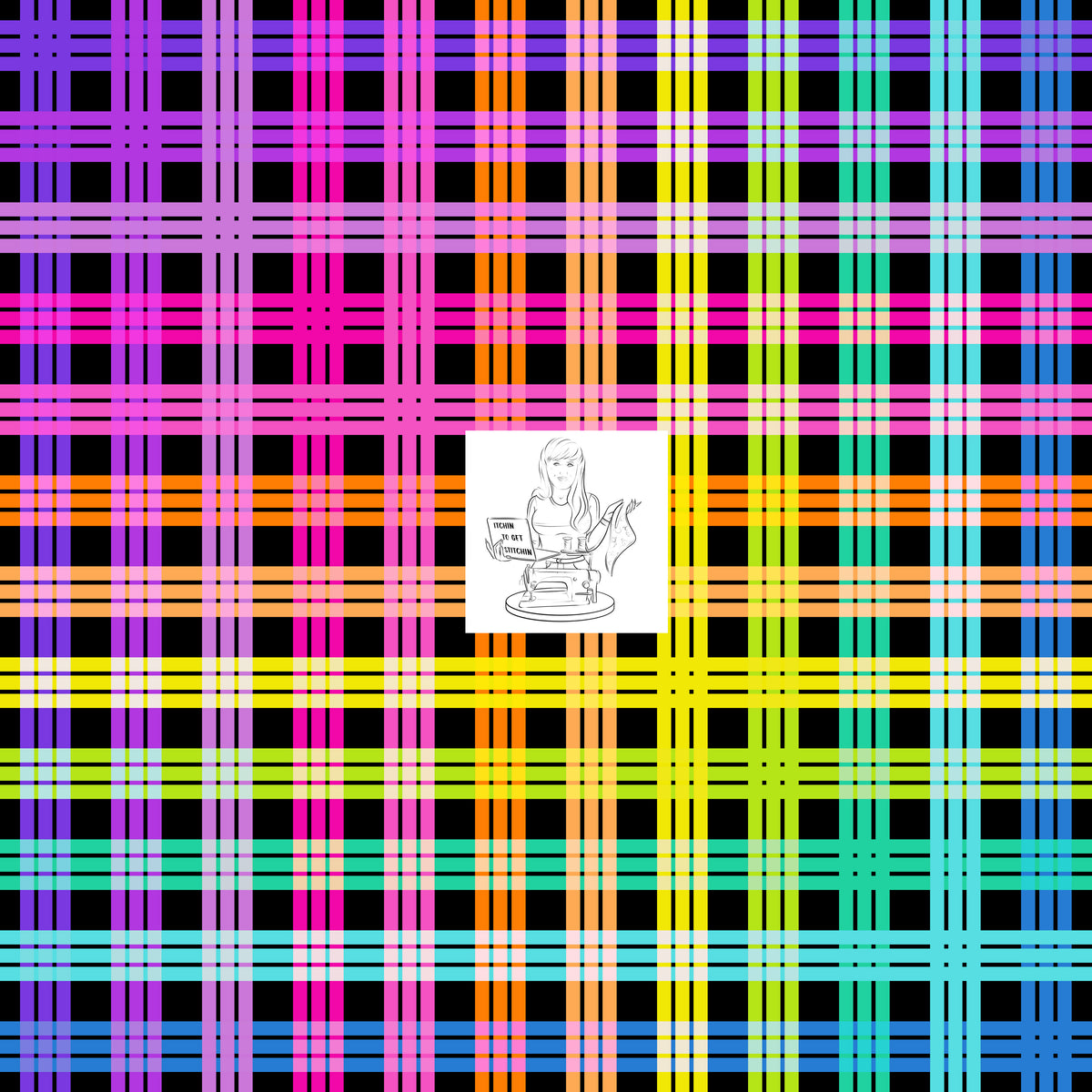 Rainbow Plaid 03 Fabric