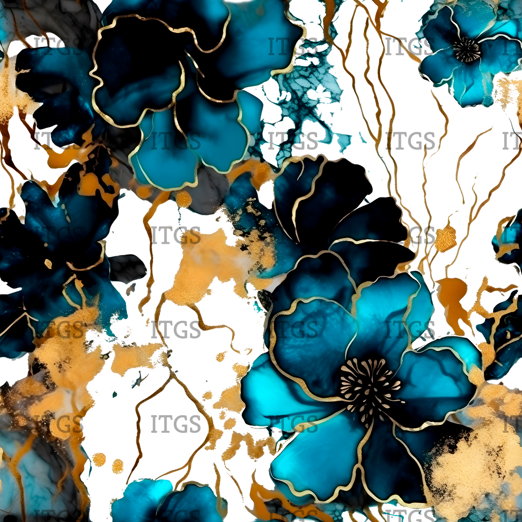 RTS - Clear Vinyl Design  -   Liquid Lovelies - Bright Blue