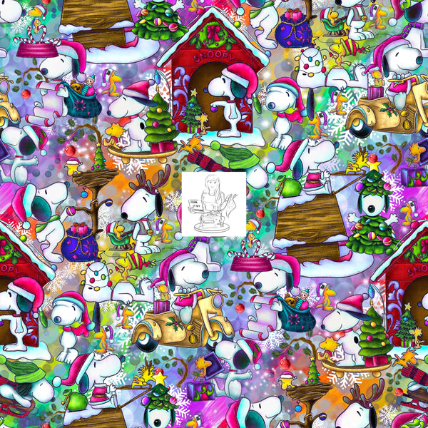 RTS - Christmas Snoop  - Rainbow Woven