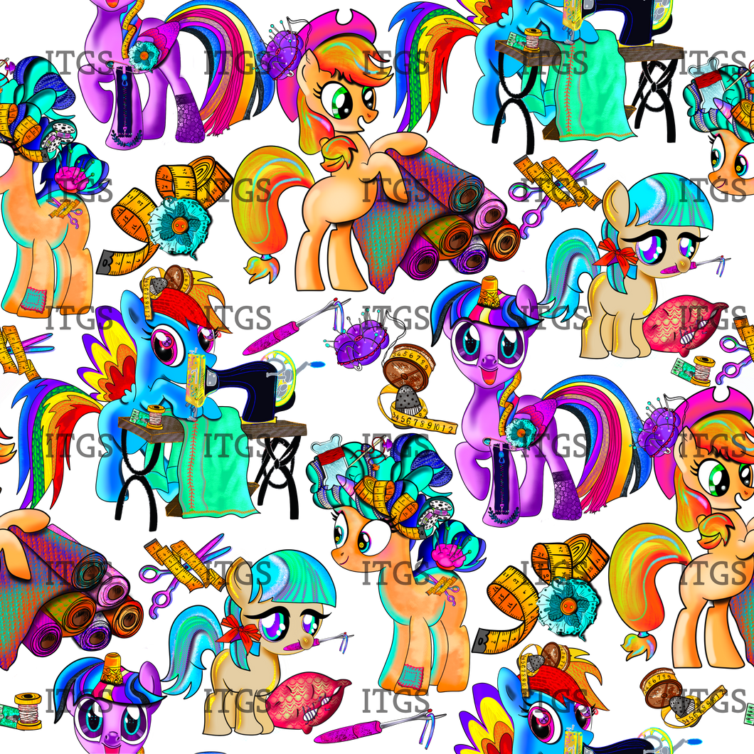 RTS - Clear Vinyl Design  -   Sewing Ponies