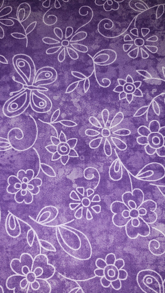 Scrolled Lavender Fabric - Personal Stash
