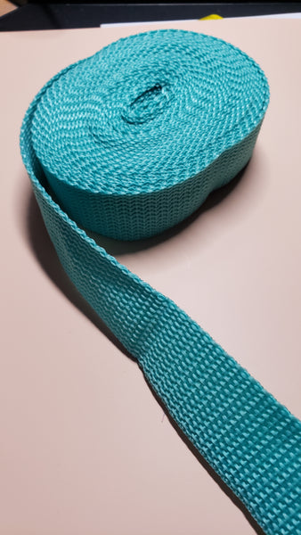 RTS Hardware - 1" Woven Aqua Webbing