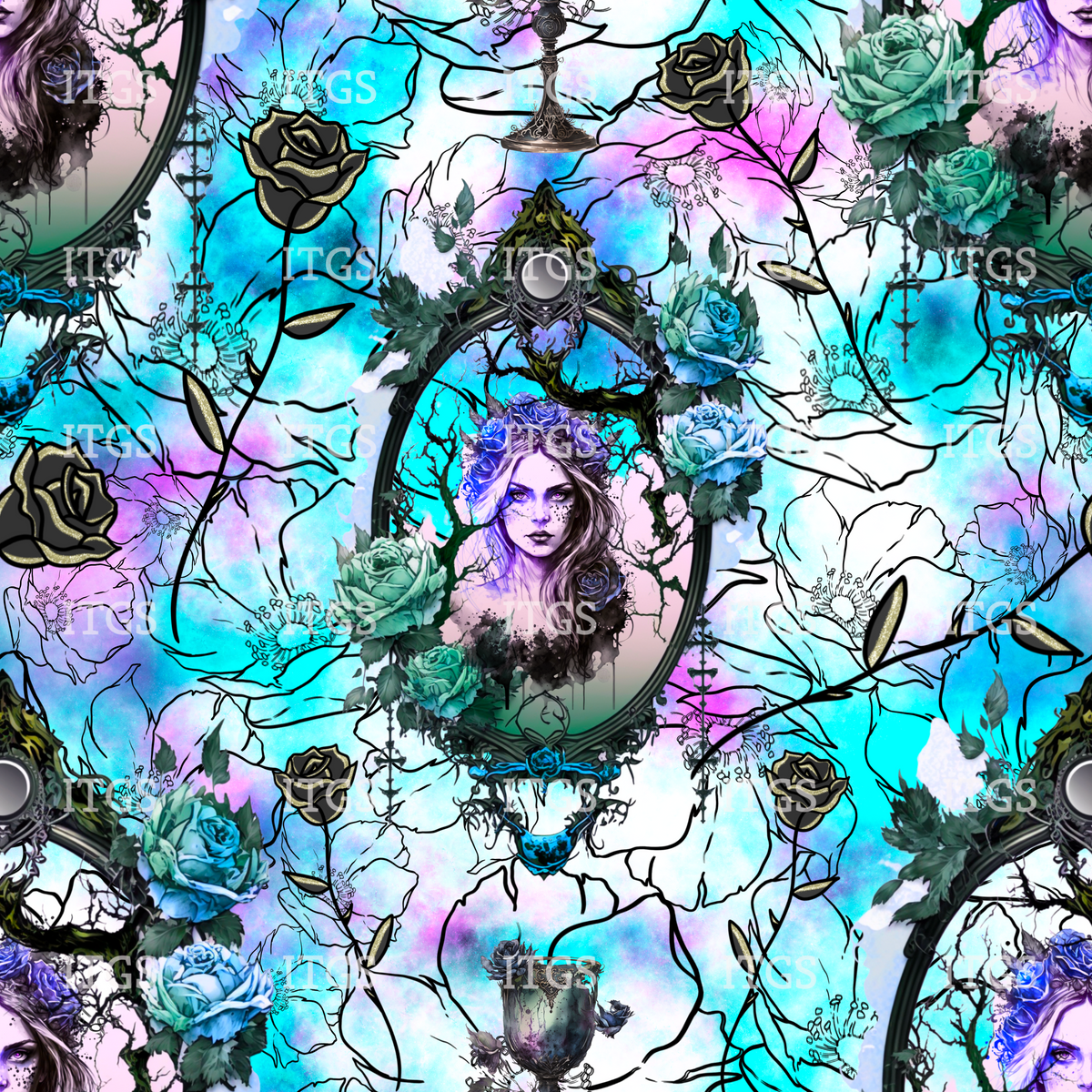 Preorder- Tangled Rose Mirage – Itchin To Get Stitchin Custom Fabrics