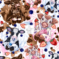 Clear Vinyl Design  -  Moo Milk / Triple Flavors