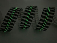 RTS - Striped B/W #5 Zipper Tape by the Yard with Glow Teeth