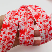 RTS - Blood Spatter White #5 Zipper Tape by the Yard