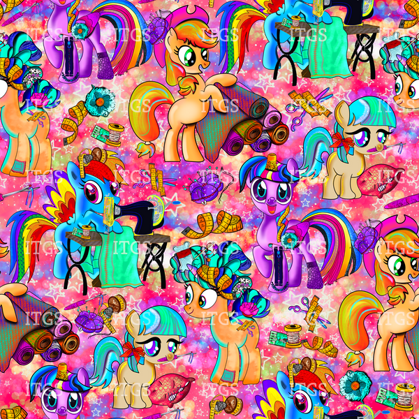 Sewing Ponies - Cherry Hues