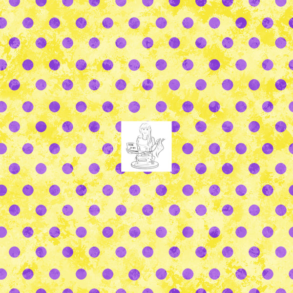 RTS - Sweet Treats Polka Dot Coordinate - Lemondrop Yellow - Bamboo French Terry