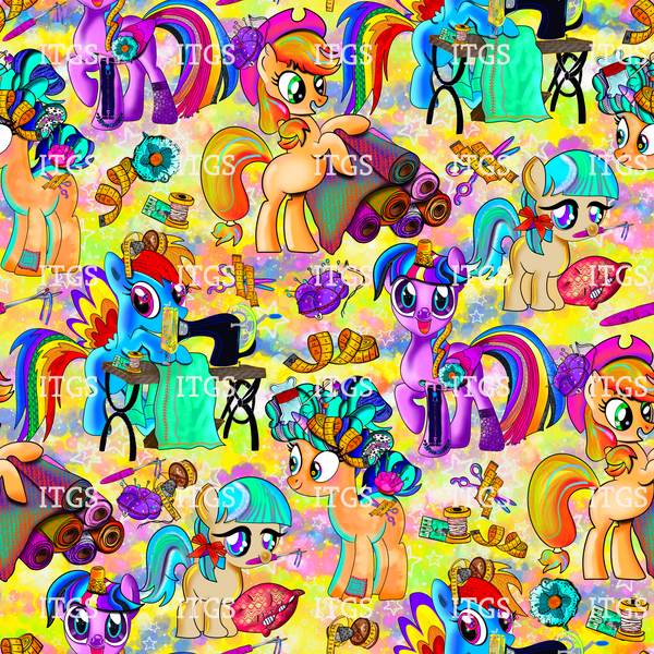 Sewing Ponies - Lemon Hues