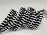 RTS - Striped B/W #5 Zipper Tape by the Yard with Glow Teeth