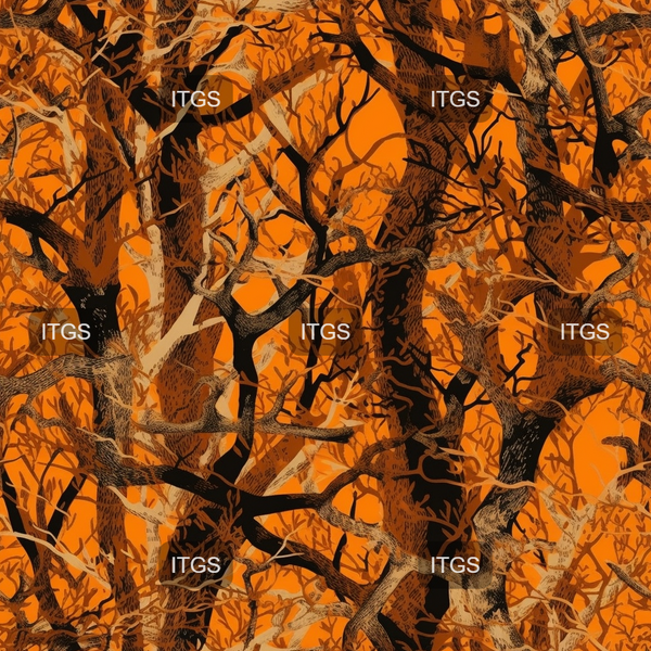 RTS - Hidden In The Trees Camo  - Orange Waterproof Canvas