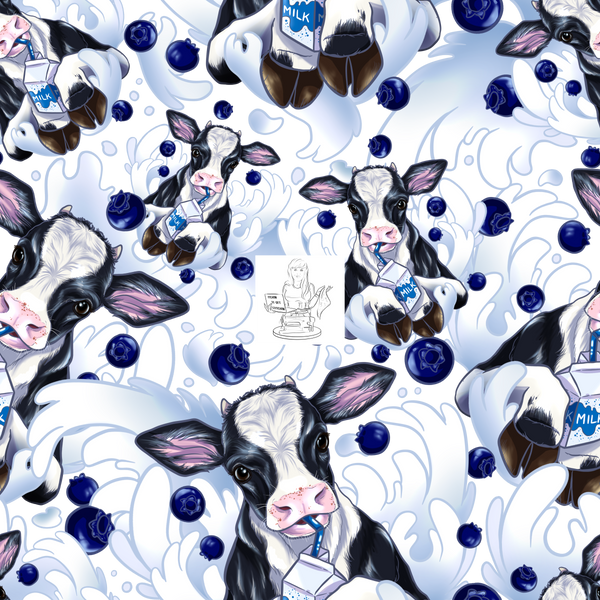 Clear Vinyl Design  -  Moo Milk / Blueberry