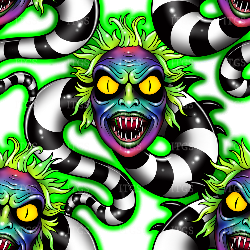 RTS - Clear Vinyl Design  - Wormy Twist - Green Glow