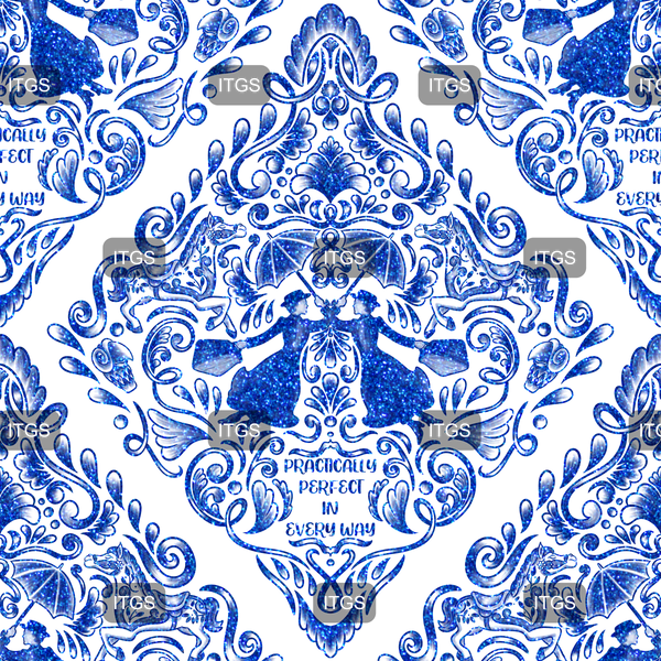 Magical Mary Damask - Blue 2 - Exclusive