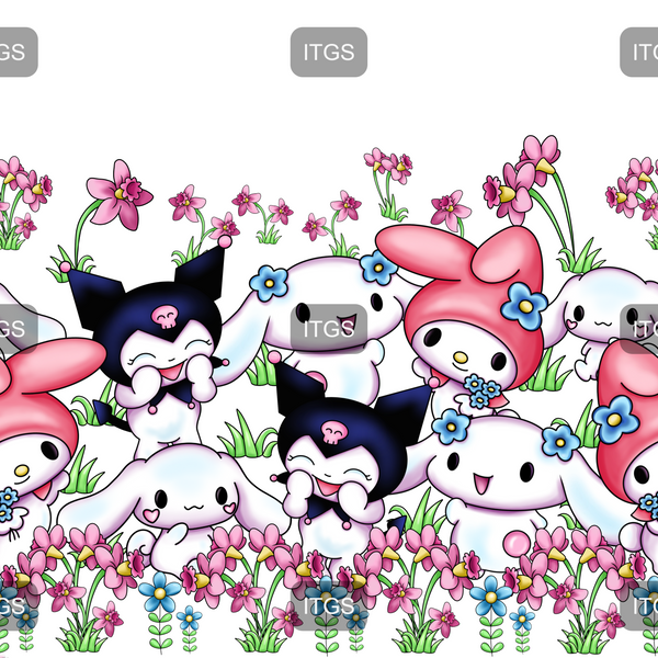 Easter Friends Border - White