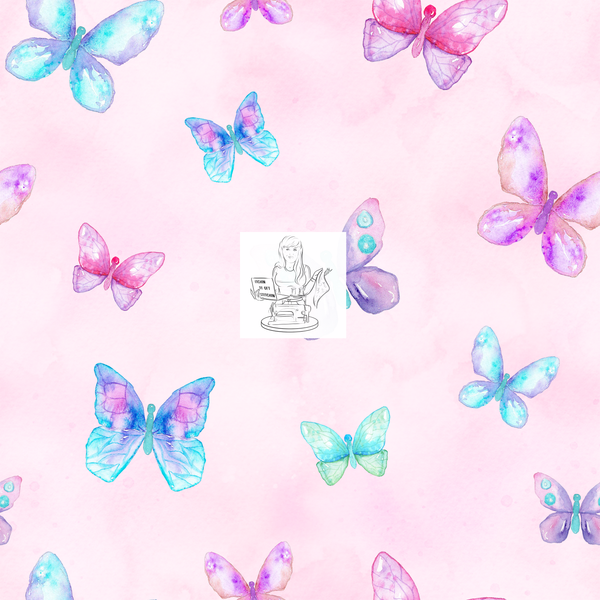RTS -  Watercolor Butterflies Minky