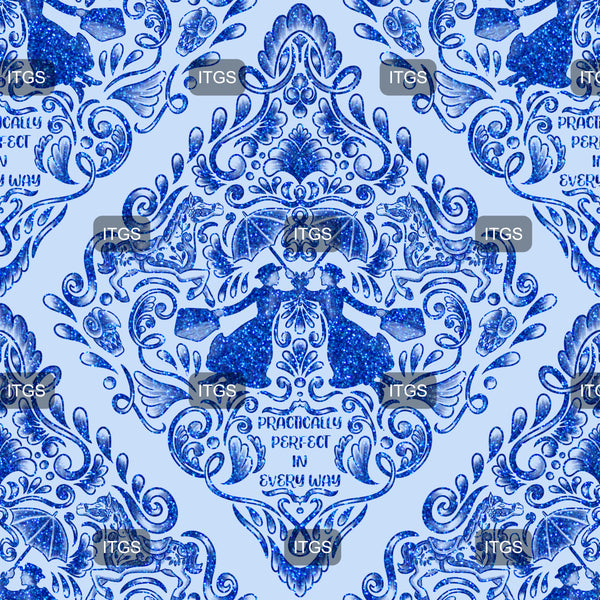 Magical Mary Damask - Blue 1 - Exclusive
