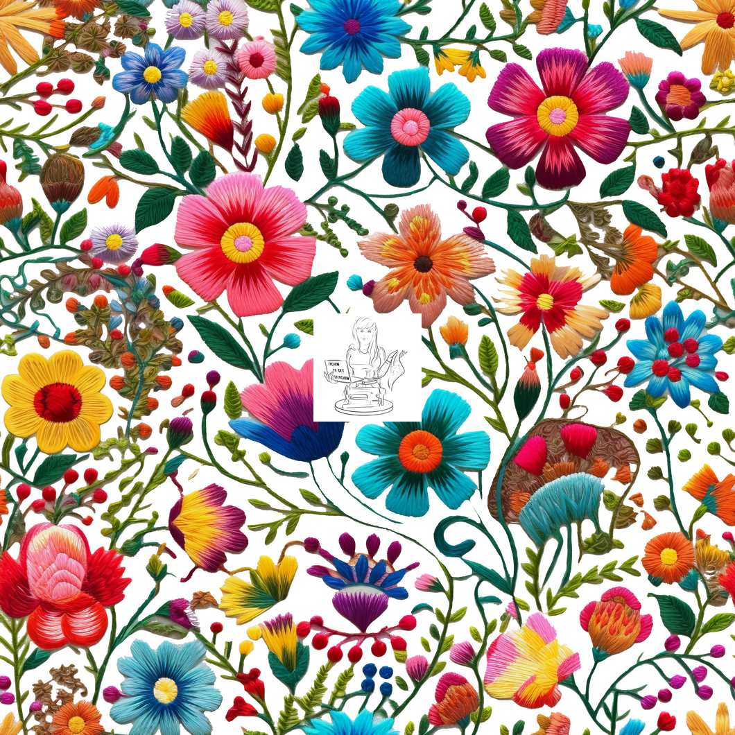 RTS  - Clear Vinyl Design - Happy Flowers