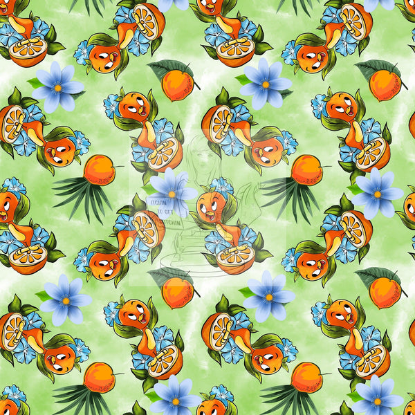 RTS - Bloomin Orange Birds Cotton Lycra