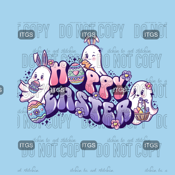 Easter Boo Panel - Blue