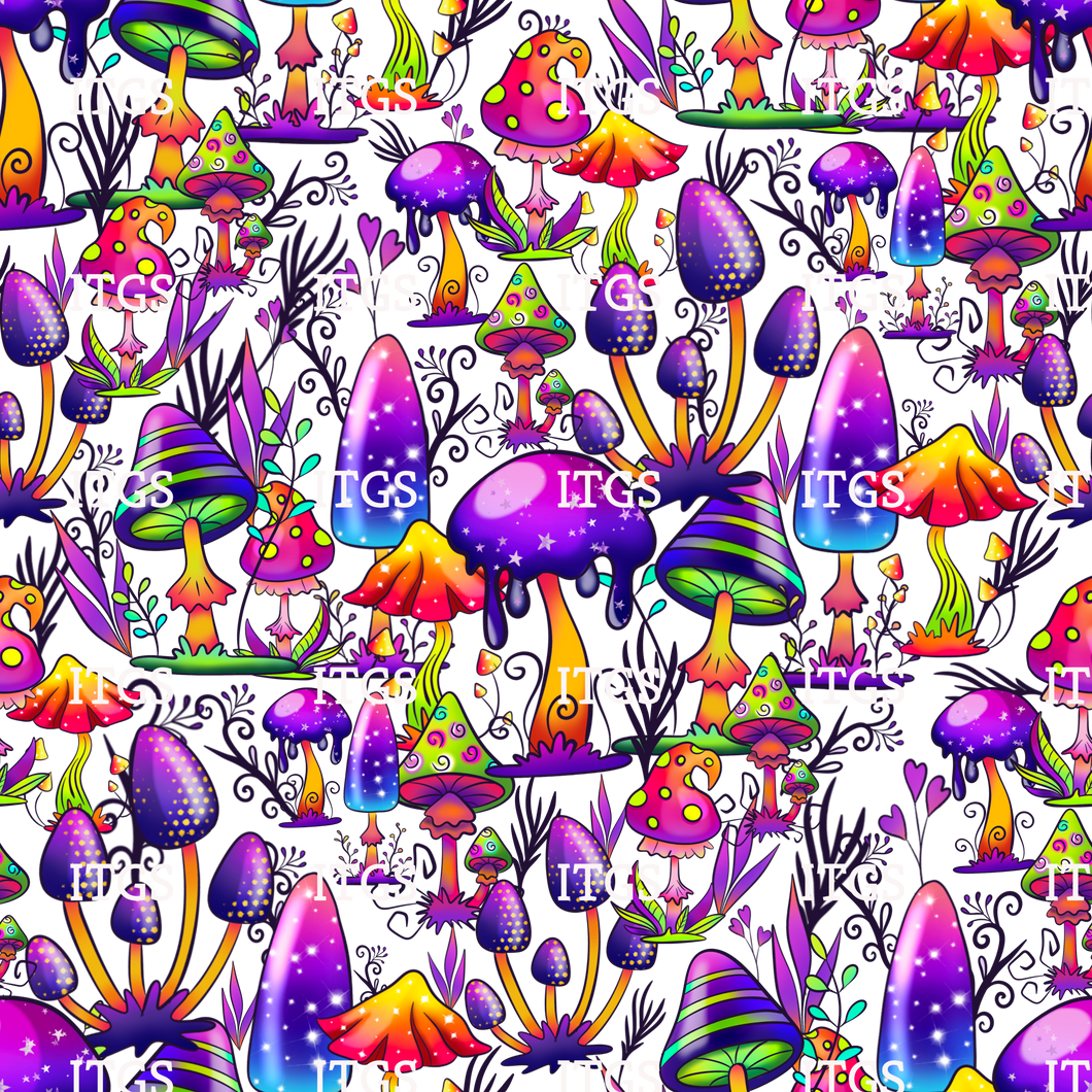 RTS -  Clear Vinyl Design  -  Mushroom Wonderland 2