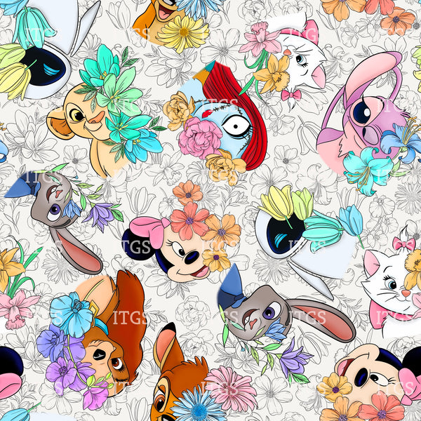 Peek a Boo Garden Main  - Floral Sketch  Exclusive