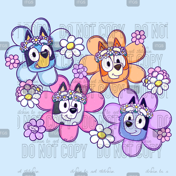 Flowered Pups Panel 2
