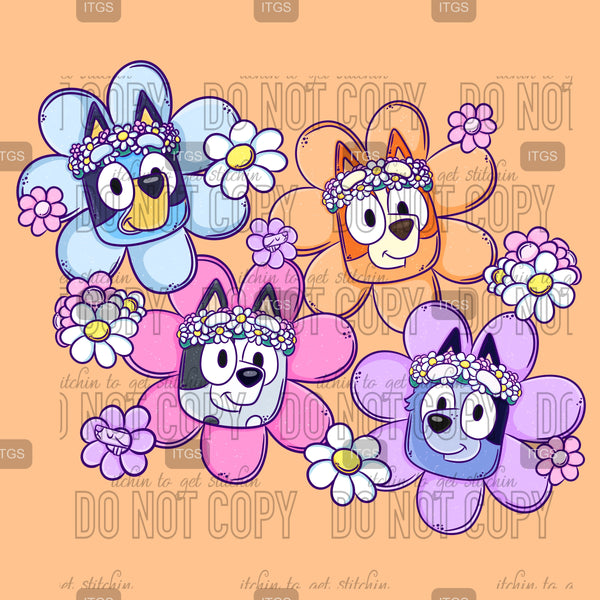 Flowered Pups Panel 4