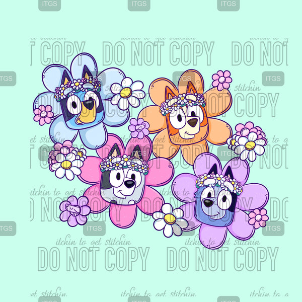 Flowered Pups Panel 5
