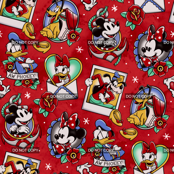 Mouse and Friends Tat - Red