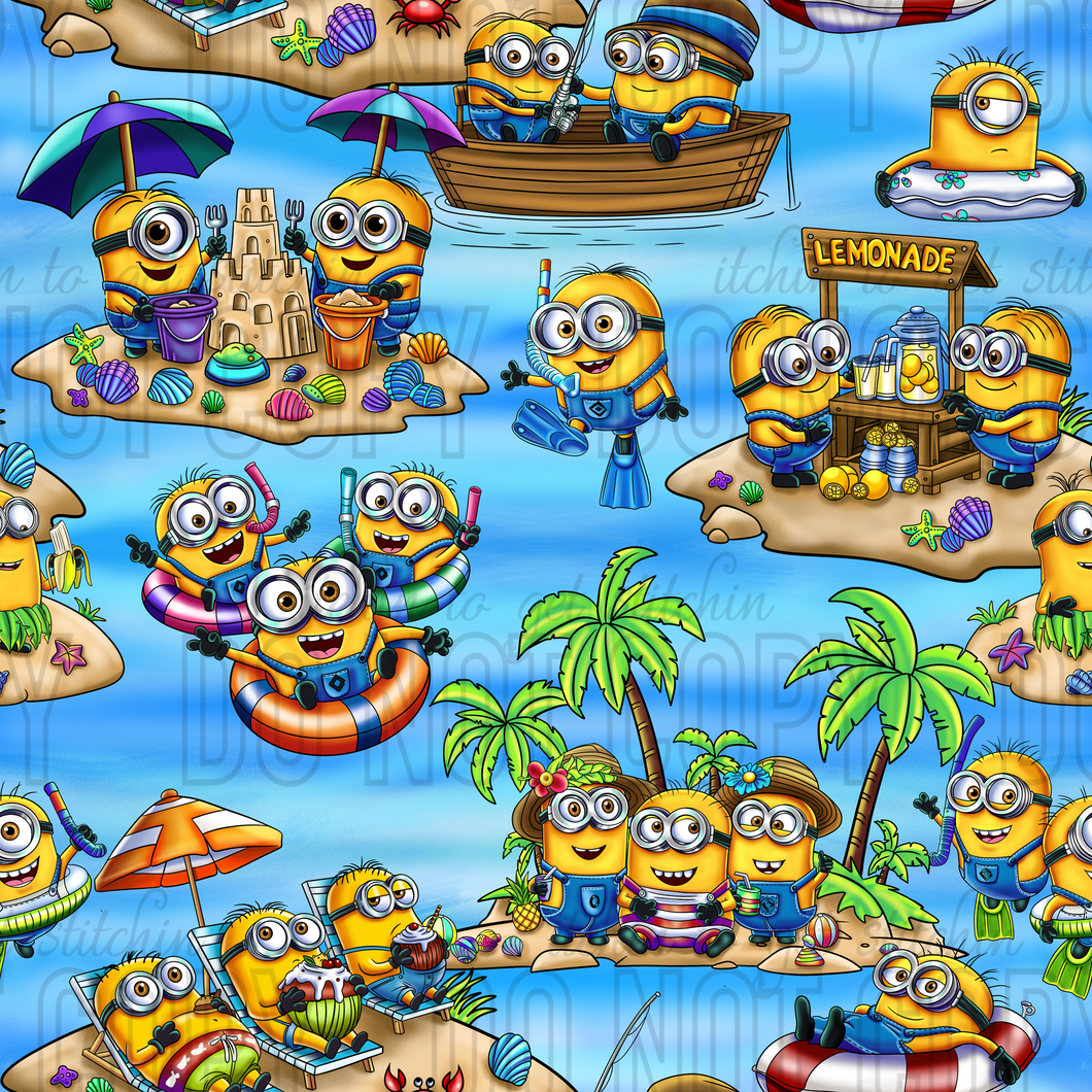 RTS - Beached Yellow Guys Main 2 Cotton Lycra