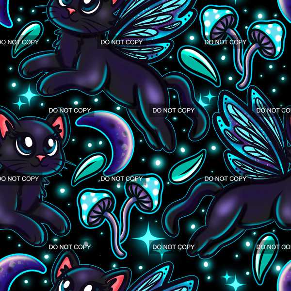 Fluttering Kitty - Black