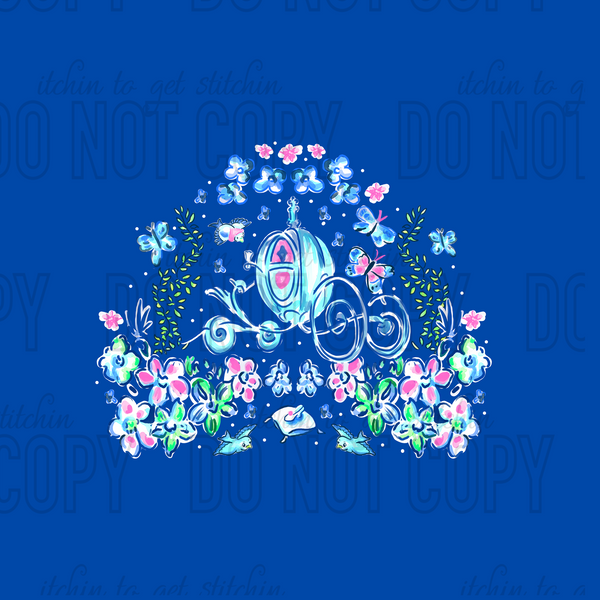 LP Princess Garden Panel  3 - Royal Blue