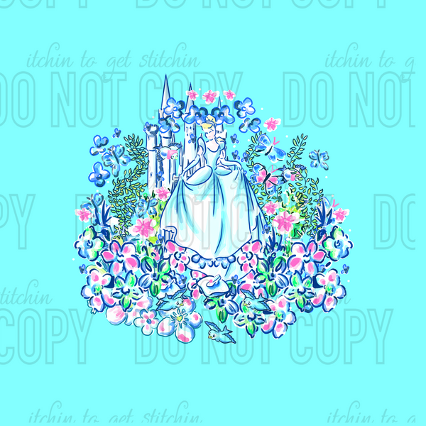 LP Princess Garden Panel 2 - Mint Blue