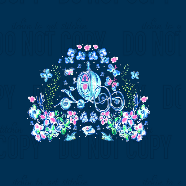 LP Princess Garden Panel 3  - Navy Blue