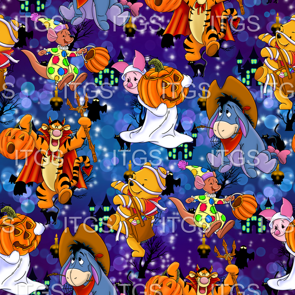 Spooky Bear  - Sapphire with Haunted House