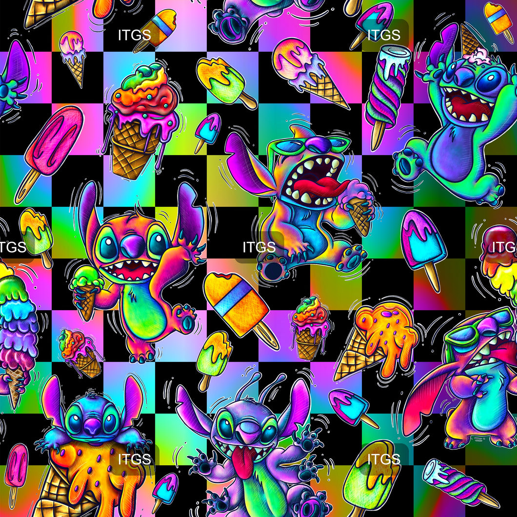 RTS - Neon Ice Cream Experiment - Dark Checkered Vinyl