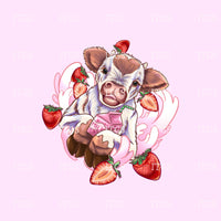 RTS - Moo Milk Panel - Strawberry  - Vinyl