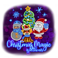 RTS - Christmas Glow Panel - Santa and Friends - Cotton Lycra