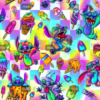 Neon Ice Cream Experiment - Checkered