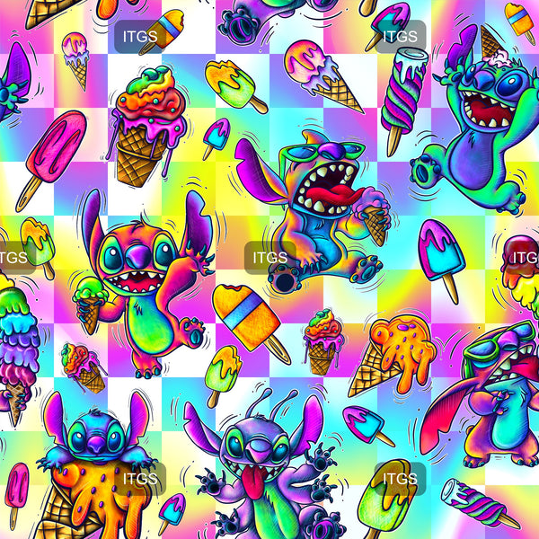Neon Ice Cream Experiment - Checkered