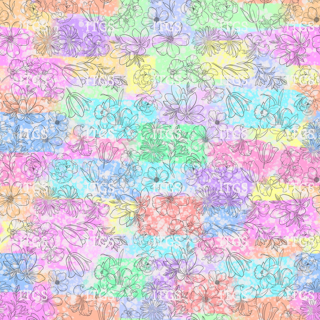 RTS -  Peek a Boo Garden Coordinate - Pastels Vinyl