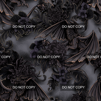Vintage Dragon Floral - Deep Grey