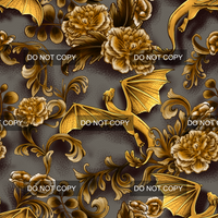 Vintage Dragon Floral - Gold