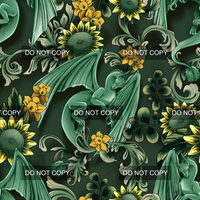 Vintage Dragon Floral - Green