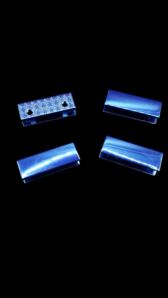 RTS Hardware - Set of 4 - 1" Strap End Caps  - Sapphire Blue