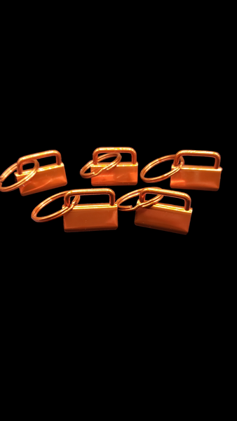 RTS Hardware - Set of 5 - 1" key Fob with key ring - Burnt Orange