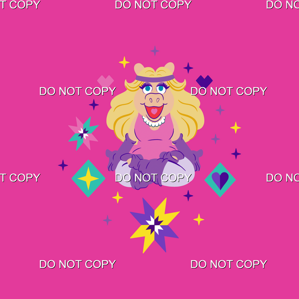 Piggy Poses Panel - Pink 1