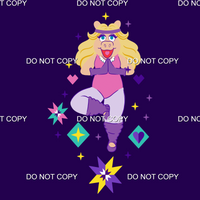 Piggy Poses Panel - Deep Purple 2