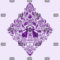 Magical Mary Damask Panel - Purple 1